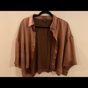 Brown Dynamite Satin Blouse - Size Large